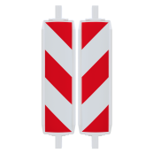 Plastic traffic panel type 60W | film RA2/C, hatched | on both sides indicating right / left | red / white